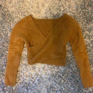 Mustard wrap crop top